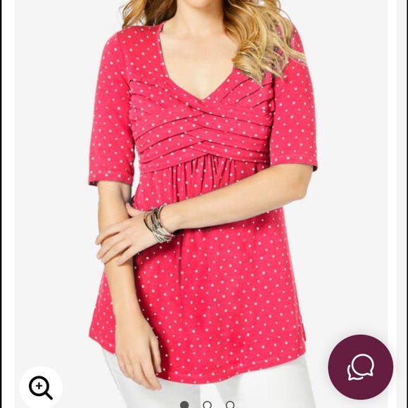 New Plus Size Jessica London Pleated Tunic top - Picture 1 of 7